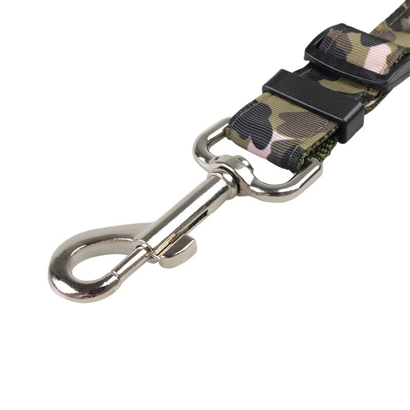 Leopard Print Καμουφλάζ Ζώνες ασφαλείας αυτοκινήτου για σκύλους κατοικίδιων ζώων Ρυθμιζόμενες ζώνες ασφαλείας οχήματος Λουρί έλξης Εξωτερικό λουρί λουριών για σκύλους ταξιδίου