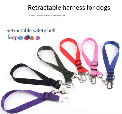 Centura de siguranță reglabilă pentru mașină pentru câini, centură de siguranță pentru cățel, ham practic pentru cățel, curea de tracțiune pentru călătorie, clemă de plumb pentru câini, produs pentru animale de companie