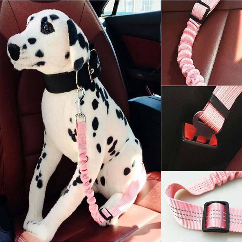 Centura de siguranță pentru câini Centuri de siguranță pentru mașini pentru câini Centura de siguranță pentru animale de companie reglabilă pentru câini/pisica Vehicul din nailon Centuri de siguranță pentru animale de companie Elastic reflectorizant