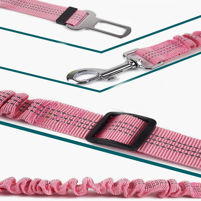 Centura de siguranță pentru câini Centuri de siguranță pentru mașini pentru câini Centura de siguranță pentru animale de companie reglabilă pentru câini/pisica Vehicul din nailon Centuri de siguranță pentru animale de companie Elastic reflectorizant