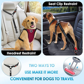Ζώνη ασφαλείας σκύλου, Ζώνη ασφαλείας αυτοκινήτου για κατοικίδια Προσκέφαλο Ρυθμιζόμενο Προσκέφαλο Ρυθμιζόμενο Ζώνη Ασφαλείας Puppy Ανακλαστικό ελαστικό Bungee Connect Dog Harnes