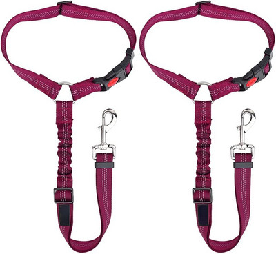 Koera turvavöö, lemmikloomaauto turvavöö peatoe tugi Reguleeritav kutsika turvavöö Peegeldav elastne Bungee Connect koerarakmed