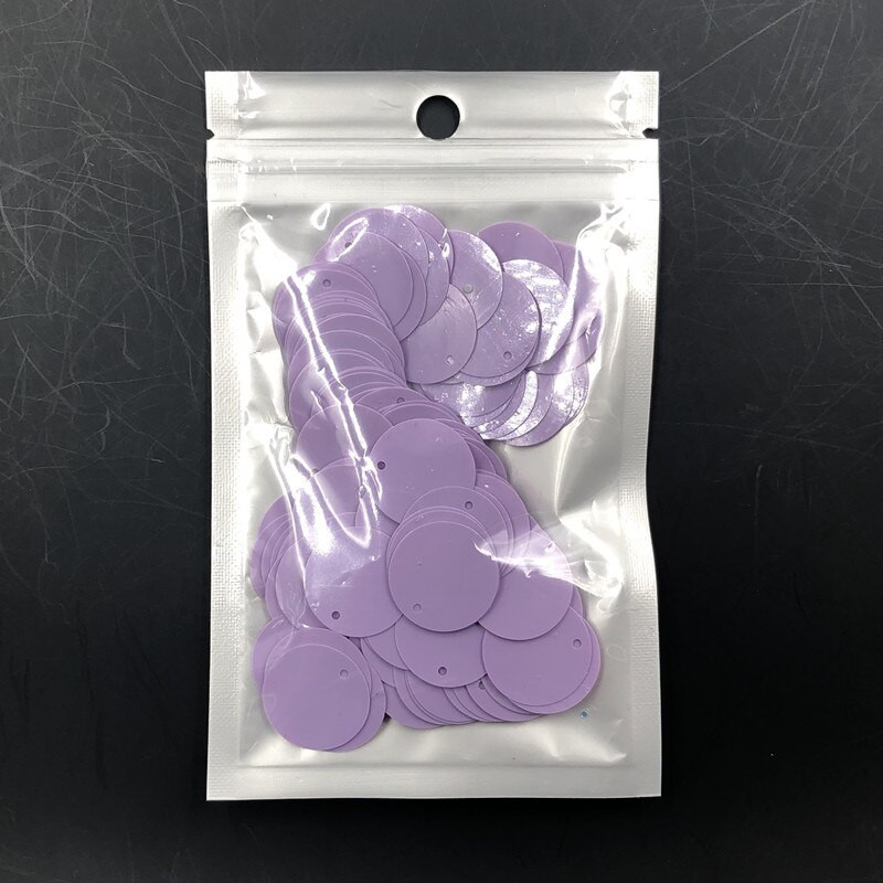 20 χιλιοστά 150 τεμ. Μεγάλες επίπεδες στρογγυλές συμπαγείς μωβ παγιέτες PVC Loose παγιέτες Paillette για ράψιμο ενδυμάτων γάμου DIY αξεσουάρ χειροτεχνίας