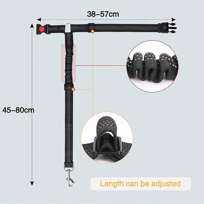 Sigurnosni pojas za pse Podesivi Sigurnosni pojasevi za štene za kućne ljubimce Reflektirajući elastični bungee za povezivanje s pojasom za pse u vozilu Svakodnevna upotreba