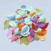 65 τμχ/Παρτίδα Πράσινες πούλιες Σχήμα γκλίτερ Παγιέτες φύλλων 14x25 χιλιοστών Παγιέτες φύλλων Κομφετί Ράψιμο Diy ένδυμα lentejuela paillettes SE7