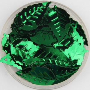 65 τμχ/Παρτίδα Πράσινες πούλιες Σχήμα γκλίτερ Παγιέτες φύλλων 14x25 χιλιοστών Παγιέτες φύλλων Κομφετί Ράψιμο Diy ένδυμα lentejuela paillettes SE7