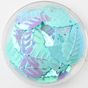 65 τμχ/Παρτίδα Πράσινες πούλιες Σχήμα γκλίτερ Παγιέτες φύλλων 14x25 χιλιοστών Παγιέτες φύλλων Κομφετί Ράψιμο Diy ένδυμα lentejuela paillettes SE7