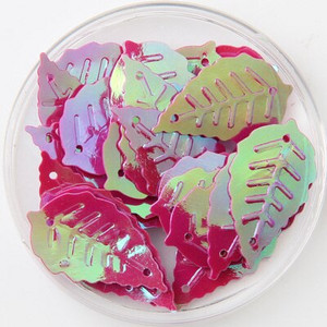 65 τμχ/Παρτίδα Πράσινες πούλιες Σχήμα γκλίτερ Παγιέτες φύλλων 14x25 χιλιοστών Παγιέτες φύλλων Κομφετί Ράψιμο Diy ένδυμα lentejuela paillettes SE7