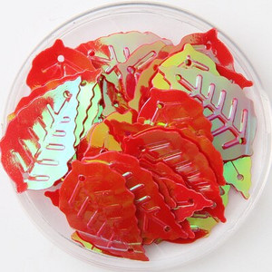 65 τμχ/Παρτίδα Πράσινες πούλιες Σχήμα γκλίτερ Παγιέτες φύλλων 14x25 χιλιοστών Παγιέτες φύλλων Κομφετί Ράψιμο Diy ένδυμα lentejuela paillettes SE7