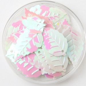 65 τμχ/Παρτίδα Πράσινες πούλιες Σχήμα γκλίτερ Παγιέτες φύλλων 14x25 χιλιοστών Παγιέτες φύλλων Κομφετί Ράψιμο Diy ένδυμα lentejuela paillettes SE7