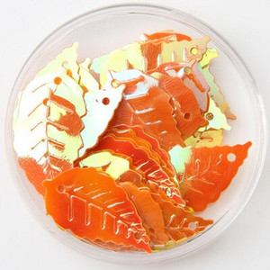 65 τμχ/Παρτίδα Πράσινες πούλιες Σχήμα γκλίτερ Παγιέτες φύλλων 14x25 χιλιοστών Παγιέτες φύλλων Κομφετί Ράψιμο Diy ένδυμα lentejuela paillettes SE7