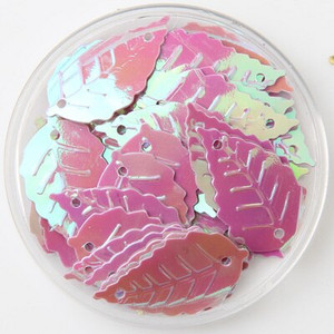 65 τμχ/Παρτίδα Πράσινες πούλιες Σχήμα γκλίτερ Παγιέτες φύλλων 14x25 χιλιοστών Παγιέτες φύλλων Κομφετί Ράψιμο Diy ένδυμα lentejuela paillettes SE7