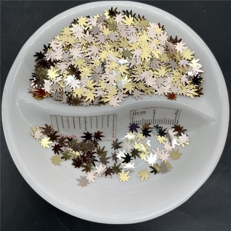 Νέα Hot 20g 6mm Maple Leaves Shape PVC χαλαρές πούλιες Glitter Paillettes για κομφετί μανικιούρ/ράψιμο/στολισμός γάμου Nail Art