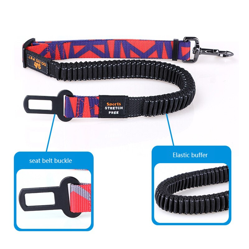 Automobilski pojas za kućne ljubimce, podesivi najlonski sigurnosni konop za pse, veliki, srednje mali, elastični crveni automobilski konop otporan na eksploziju