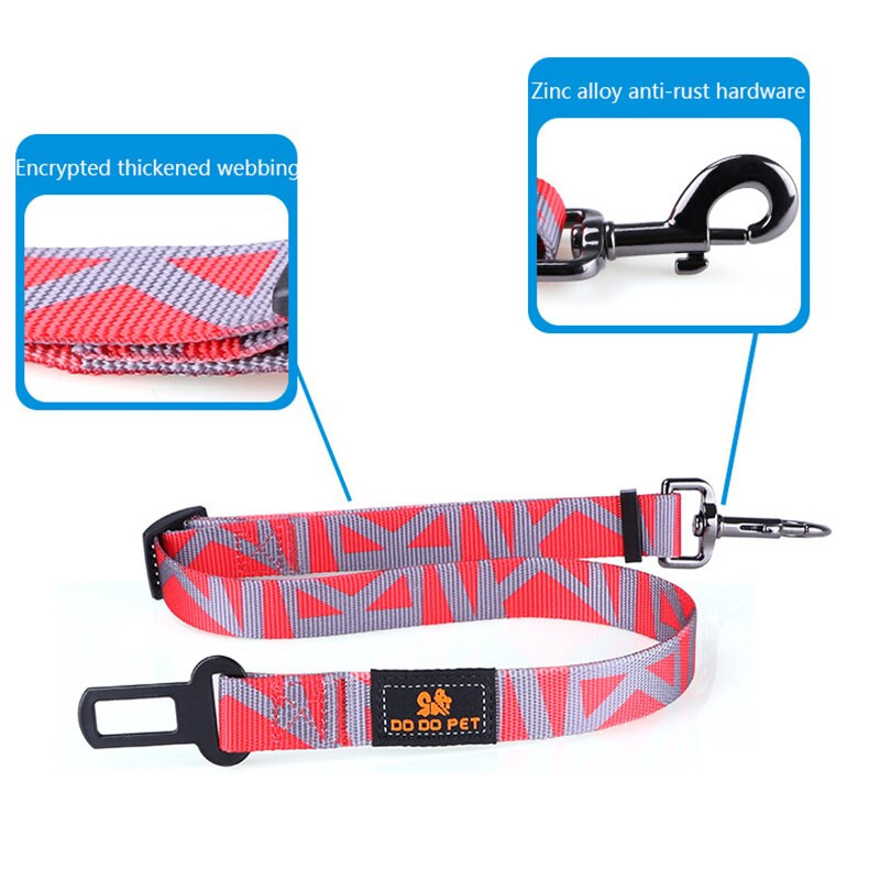 Automobilski pojas za kućne ljubimce, podesivi najlonski sigurnosni konop za pse, veliki, srednje mali, elastični crveni automobilski konop otporan na eksploziju