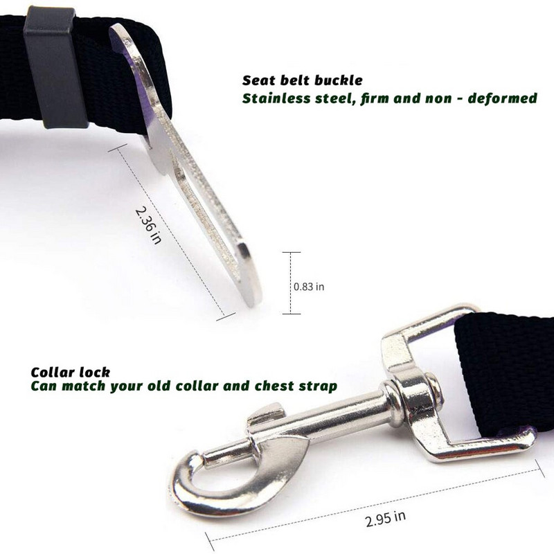 Koerad Aksessuaarid Reguleeritav Pet Cat Koerte Auto turvavöö Lemmiklooma istme Sõiduk Koerte rakmed Plii Klamber Ohutushoob Tõmbekangi Koerte kaelarihmad