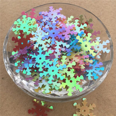 10g 19mm Παγιέτες χιονονιφάδας Παγιέτα Ράψιμο Χριστουγεννιάτικη παγιέτα DIY Διακοσμητικά Ευρήματα διακόσμηση γάμου Αξεσουάρ ρούχων