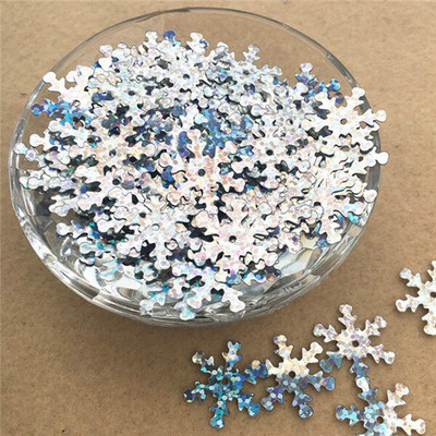 10g 19mm Παγιέτες χιονονιφάδας Παγιέτα Ράψιμο Χριστουγεννιάτικη παγιέτα DIY Διακοσμητικά Ευρήματα διακόσμηση γάμου Αξεσουάρ ρούχων