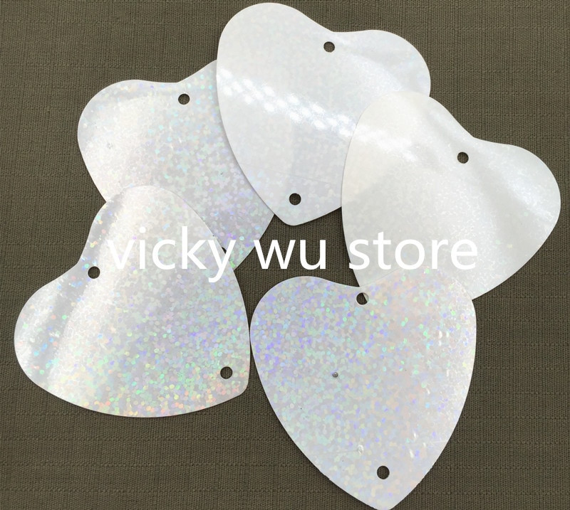 20 buc/pungă 55 mm paiete laser paiete mari în formă de inimă paiete din PVC bricolaj cusut nunta artizanat Lentejuelas accesorii 2 găuri
