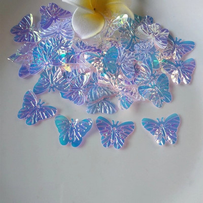 Ασημένια γκλίτερ Παγκιέτες Πεταλούδα Λουλούδια PVC Χαλαρές Παγιέτες Παγιέτα Ράψιμο Νυφικών Ενδυμάτων Καπέλα παπουτσιών DIY Αξεσουάρ SE30