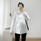 Moekas pikkade varrukatega ja klassikalise kraega rasedate särk