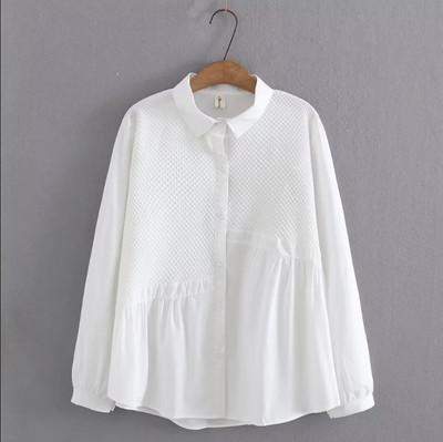 Moekas pikkade varrukatega ja klassikalise kraega rasedate särk