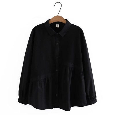 Moekas pikkade varrukatega ja klassikalise kraega rasedate särk