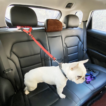 Ζώνη ασφαλείας για σκύλους κατοικίδιων ζώων Ζώνη ασφαλείας για σκύλους αυτοκινήτου Ρυθμιζόμενη ζώνη ασφαλείας οχήματος Ζώνες ασφαλείας οχήματος Νάιλον λουρί Προσκέφαλο αυτοκινήτου για σκύλο
