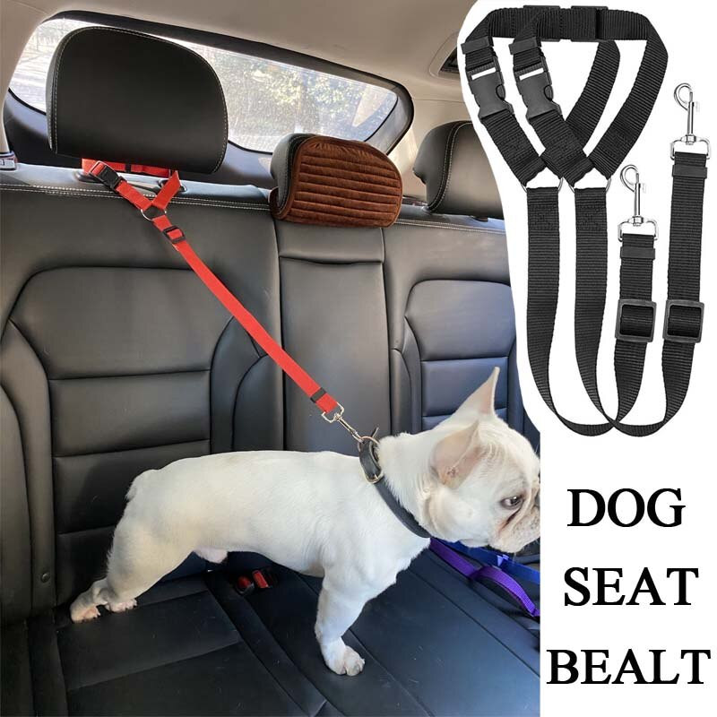 Lemmiklooma koera turvavöö ohutus Koera auto turvavöö rihm reguleeritav sõiduki turvavöö nailonrihm auto peatoe turvarihmad koerale