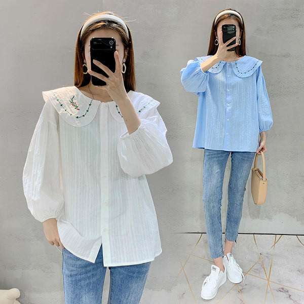 Μοντέρνο γυναικείο πουκάμισο με κέντημα