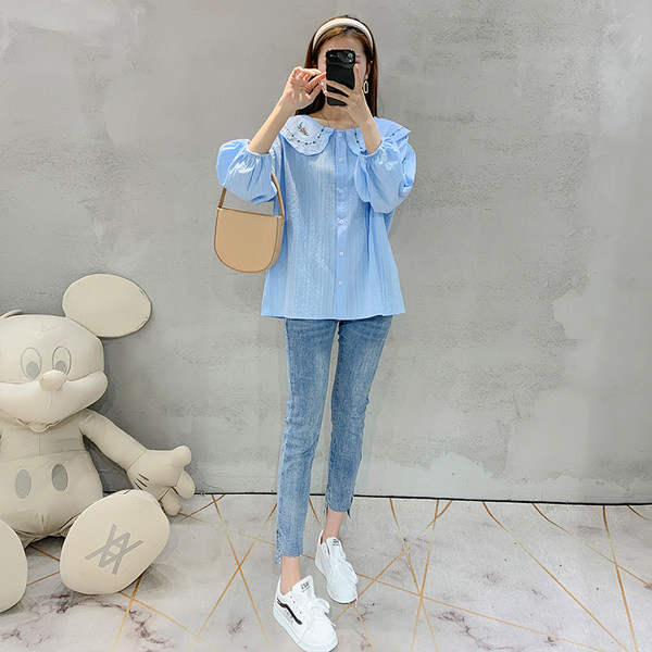 Μοντέρνο γυναικείο πουκάμισο με κέντημα