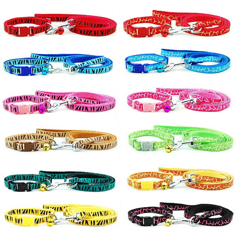 Куче котка яка каишка регулируема яка повод със звънец за кученце малко куче разходка на открито чихуахуа териер шнауцер