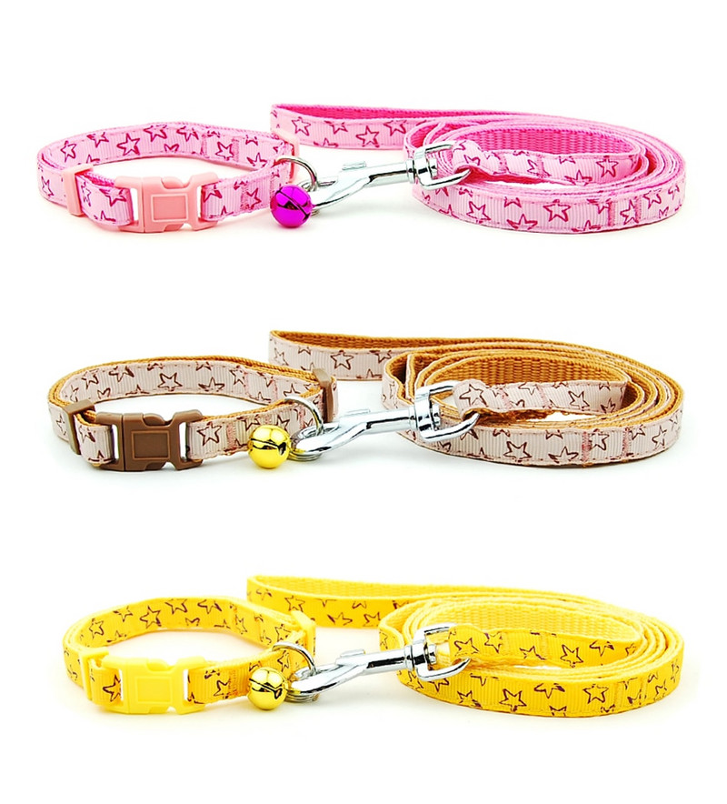 Куче котка яка каишка регулируема яка повод със звънец за кученце малко куче разходка на открито чихуахуа териер шнауцер