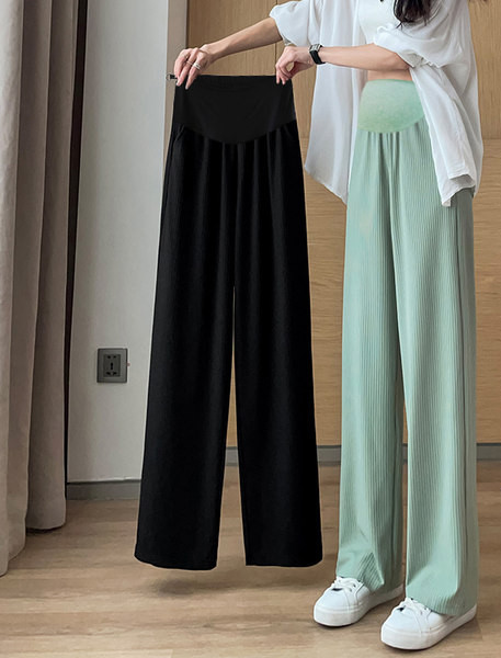 Kõrge vöökohaga laia säärega püksid rasedatele