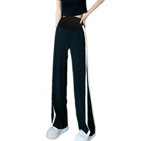 Pantaloni largi pentru gravide cu margini