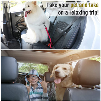 Ζώνη ασφαλείας αυτοκινήτου Dog Universal, Ζώνη ασφαλείας για σκύλους με ρυθμιζόμενη μαλακή ζώνη πρόσδεσης Ζώνη ασφαλείας Universal Fit, ανθεκτική στην τριβή