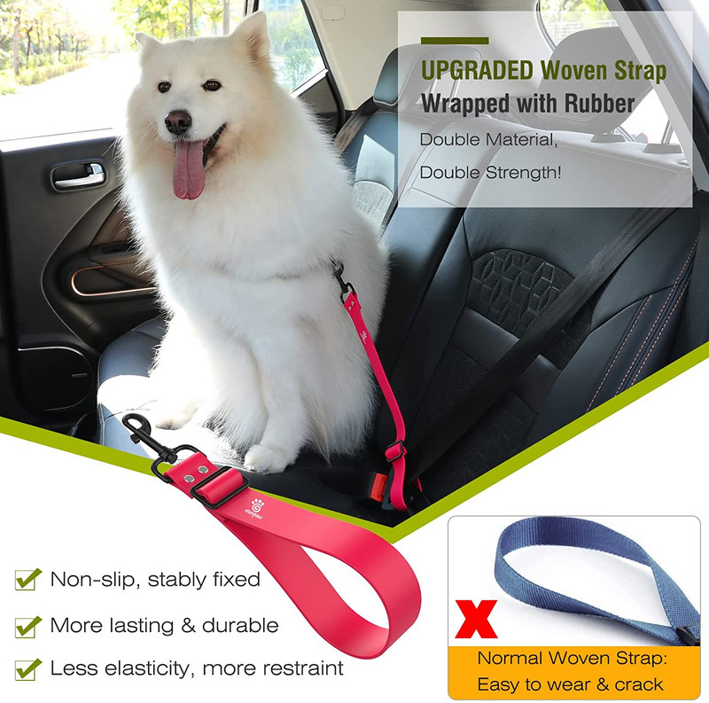 Koera universaalne auto turvavöö, koera turvavöö rihm reguleeritav pehmete rakmete rihmad jalutusrihm universaalne, kulumiskindel turvavöö
