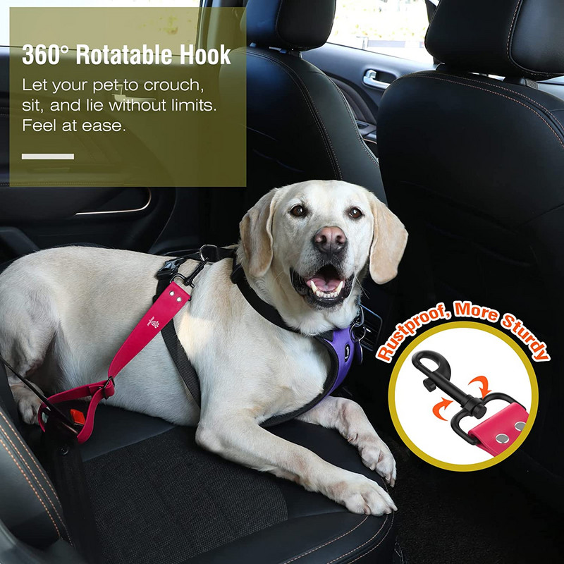 Koera universaalne auto turvavöö, koera turvavöö rihm reguleeritav pehmete rakmete rihmad jalutusrihm universaalne, kulumiskindel turvavöö