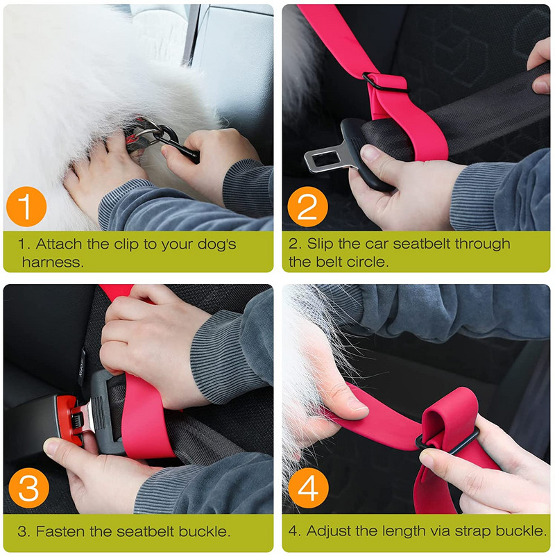 Koera universaalne auto turvavöö, koera turvavöö rihm reguleeritav pehmete rakmete rihmad jalutusrihm universaalne, kulumiskindel turvavöö