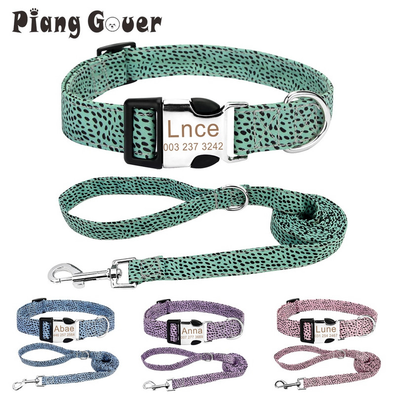 Personalizirana pločica s imenom Id Ogrlica za kućne ljubimce Povodci Ogrlica za pse Prilagođena povodac za štene, mačku Povodac Ogrlica za kućne ljubimce Set povodaca