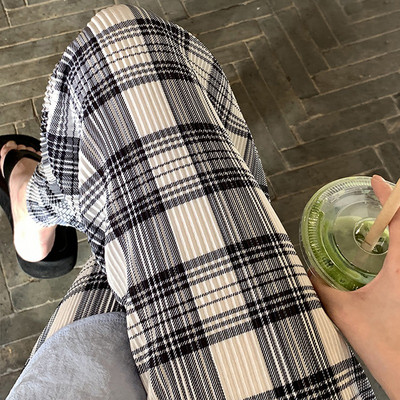 Γυναικείο καρό παντελόνι για εγκύους