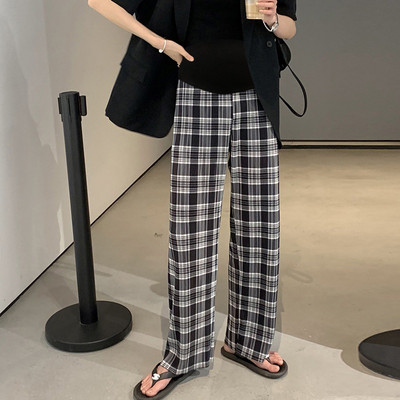 Γυναικείο καρό παντελόνι για εγκύους