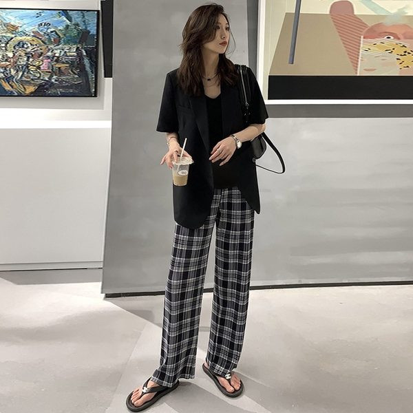 Γυναικείο καρό παντελόνι για εγκύους