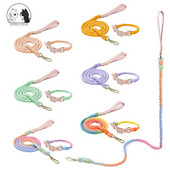 Gulerele colorate pentru câini din piele PU Lesă pentru câini de companie Plumb pentru câini mici, mijlocii mari, pitbull, buldog, pugi, beagle, frânghie de plimbare în aer liber