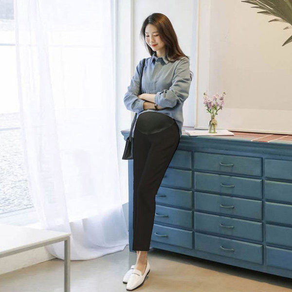 Γυναικείο ίσιο παντελόνι για εγκύους σε δύο χρώματα