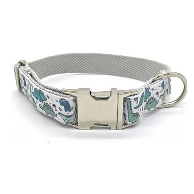 Guler personalizat pentru animale de companie de dinozaur Etichetă de identificare personalizată cu nume de cățeluș, zgarda de bază pentru câini cu desene animate, cu gravură gratuită