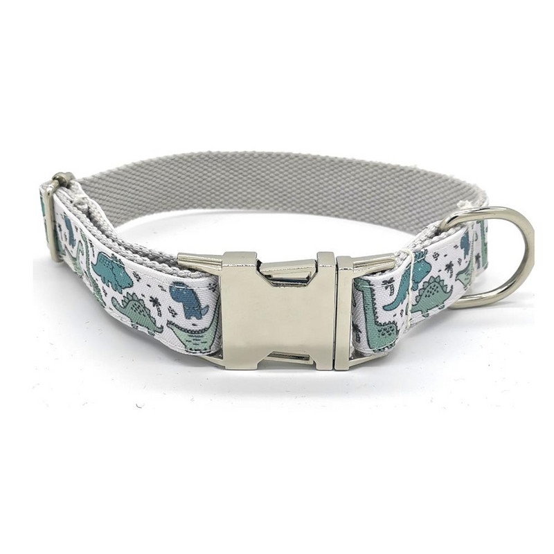 Guler personalizat pentru animale de companie de dinozaur Etichetă de identificare personalizată cu nume de cățeluș, zgarda de bază pentru câini cu desene animate, cu gravură gratuită