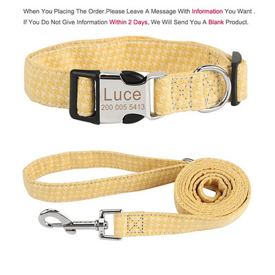 Guler de câine gravat Boemia, lesă personalizată pentru cățeluș, pisică, placă de identificare personalizată, set de lesă pentru zgarda pentru animale de companie