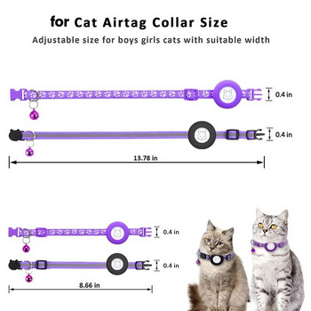 2 Pack Κολάρο γάτας, για κολάρα γάτας Air Tag με πόρπη ασφαλείας και αφαιρούμενο κουδούνι για Apple Airtag Μικρό Κολάρο κατοικίδιων