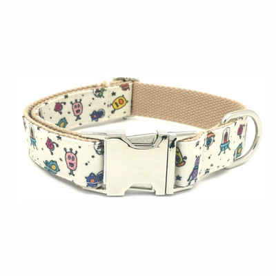 Isikupärastatud välismaalase lemmiklooma kaelarihm Vastupidav kohandatud kutsika nime ID silt Reguleeritav Space Monster Basic koera kaelarihmade jalutusrihma komplekt